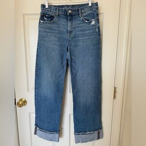 American Eagle High-Waisted Stovepipe Cuffed Jeans